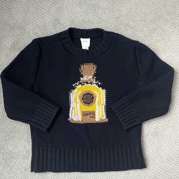 Jean Patou Perfume Bottle Wool Jumper - Navy Size M